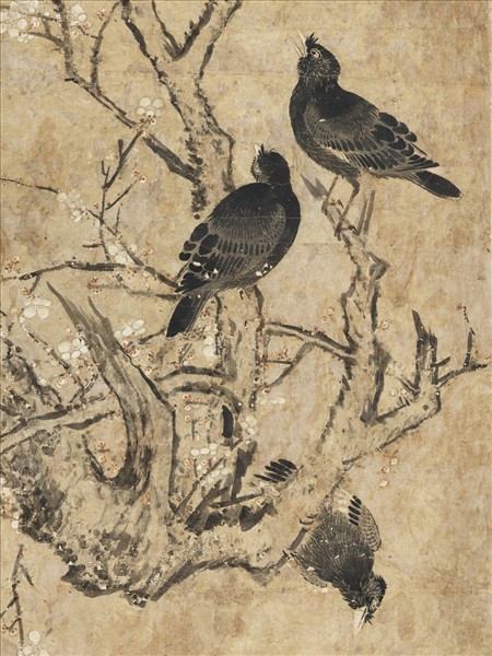 清戴洪梅雀　軸