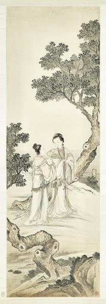 清張廷彥青女素娥　軸