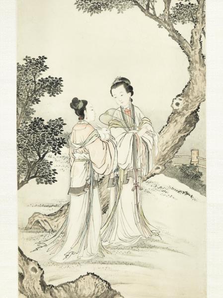 清張廷彥青女素娥　軸