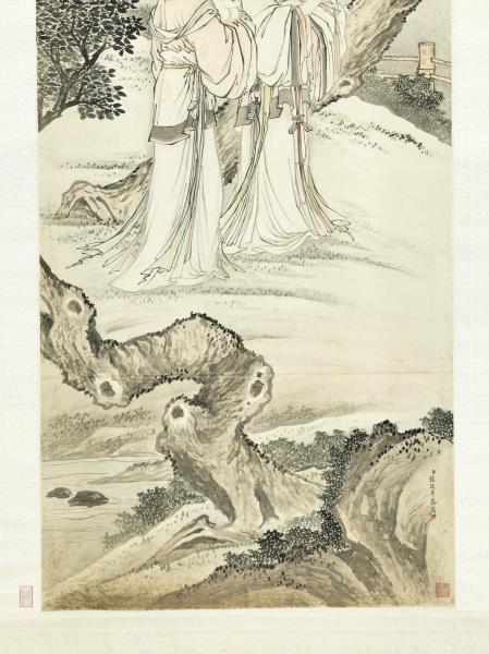 清張廷彥青女素娥　軸