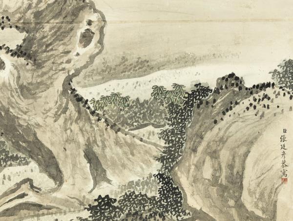 清張廷彥青女素娥　軸