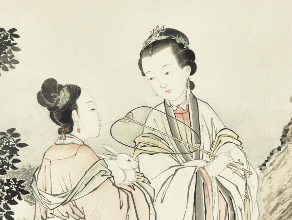 清張廷彥青女素娥　軸