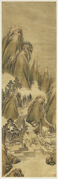 清胡桂溪山垂釣　軸