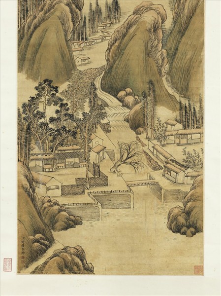 清胡桂溪山垂釣　軸