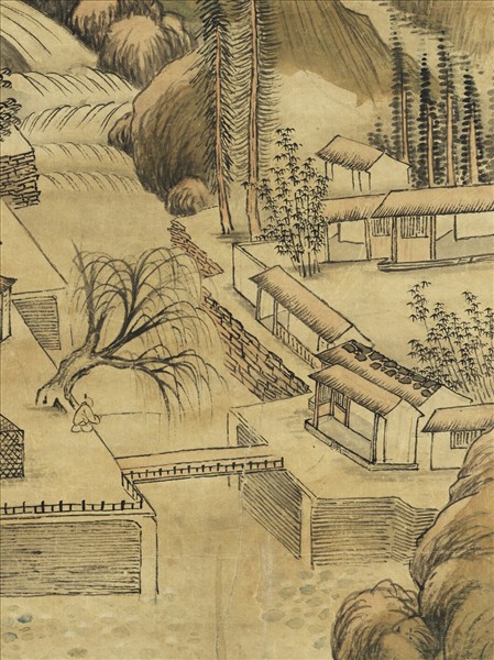 清胡桂溪山垂釣　軸