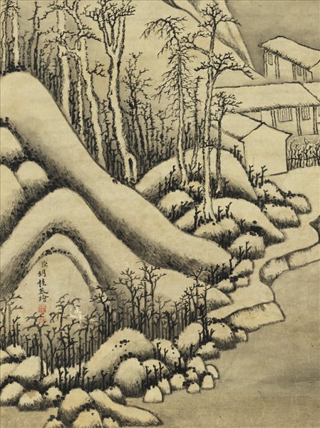 清胡桂雪山蕭寺　軸