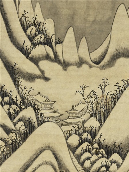 清胡桂雪山蕭寺　軸