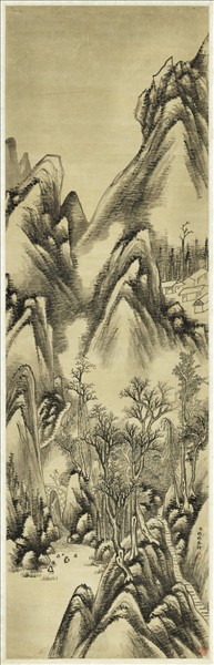 清胡桂倚杖聽泉　軸