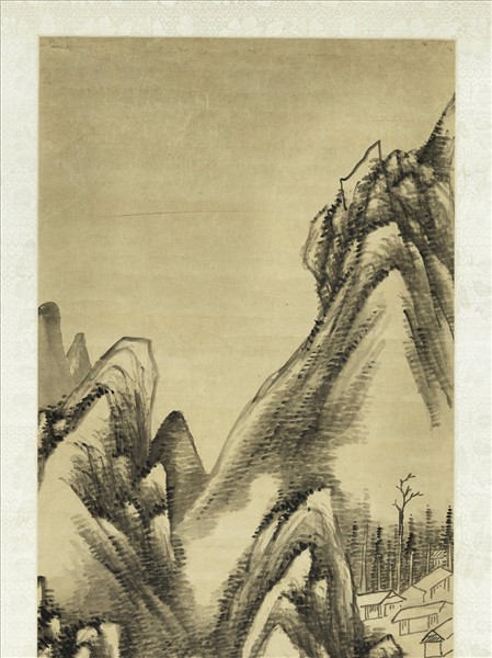 清胡桂倚杖聽泉　軸