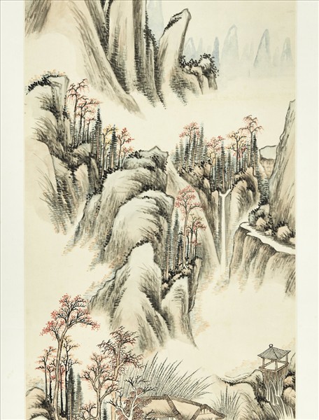 清胡桂楓溪書屋　軸