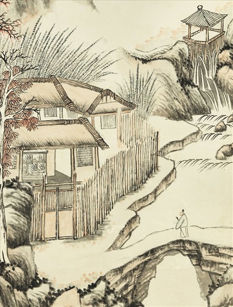 清胡桂楓溪書屋　軸