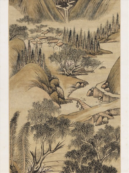 清胡桂柳蔭農村　軸