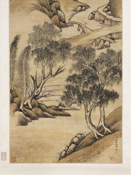 清胡桂柳蔭農村　軸