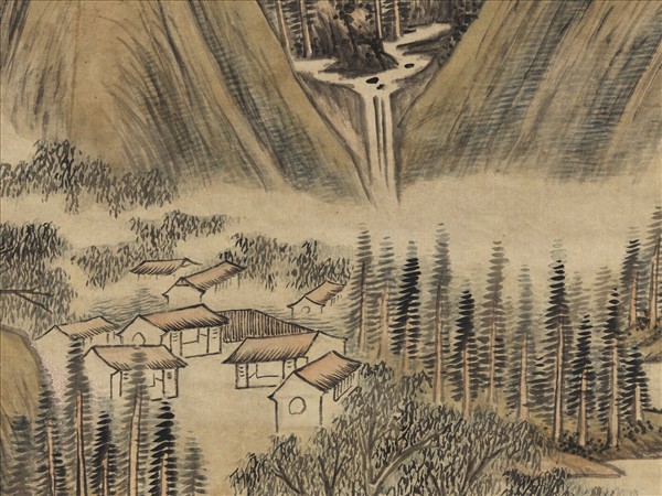 清胡桂柳蔭農村　軸