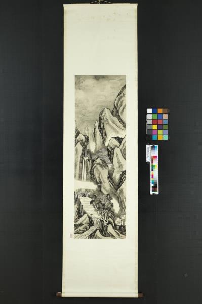 清胡桂岑樓煙雨　軸