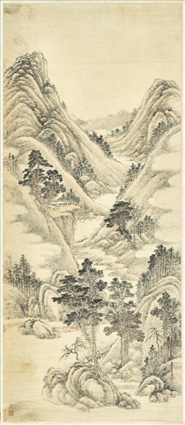 清傅雯秋日山居　軸