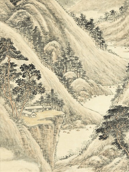 清傅雯秋日山居　軸