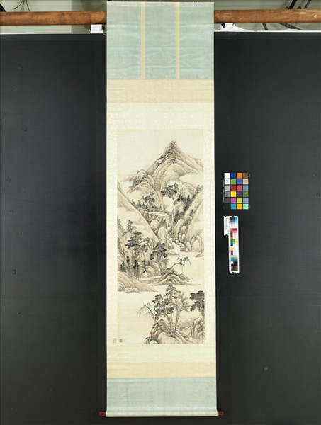 清傅雯溪山佳處　軸