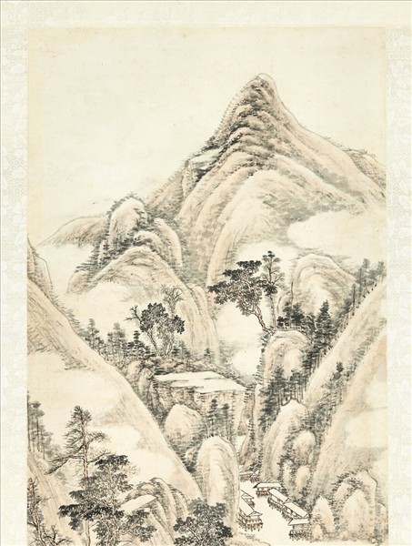 清傅雯溪山佳處　軸
