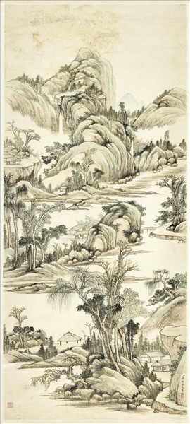 清蔣懋德青山飛瀑　軸