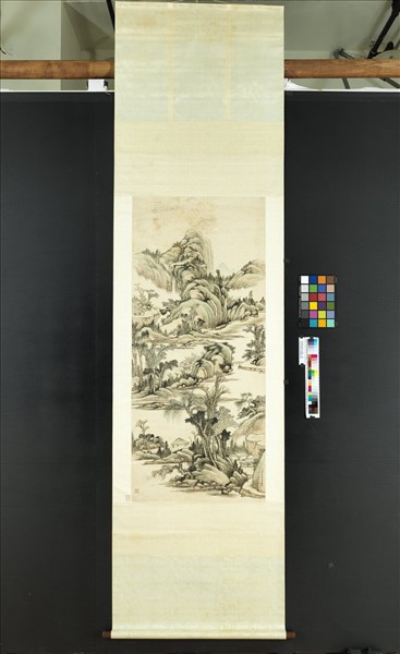 清蔣懋德青山飛瀑　軸