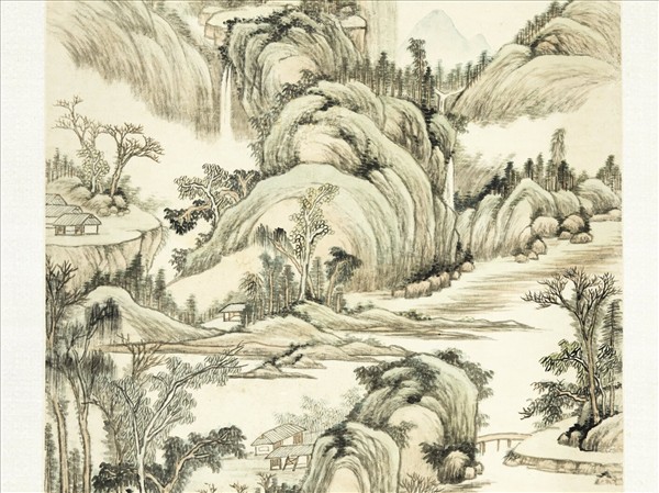 清蔣懋德青山飛瀑　軸