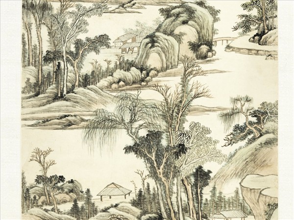 清蔣懋德青山飛瀑　軸