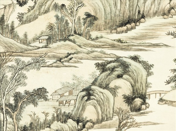 清蔣懋德青山飛瀑　軸