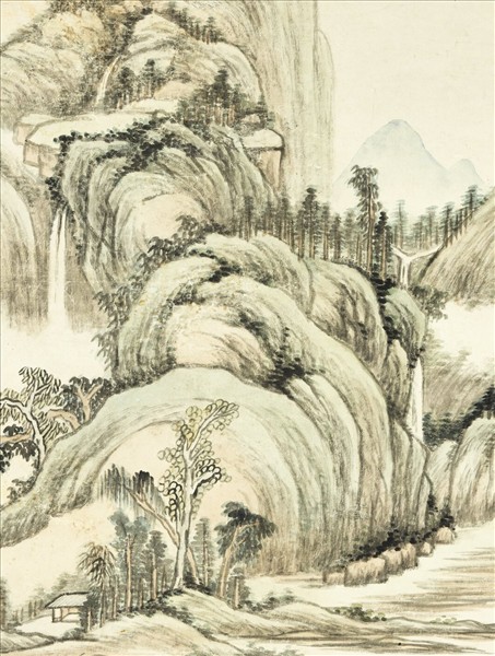 清蔣懋德青山飛瀑　軸