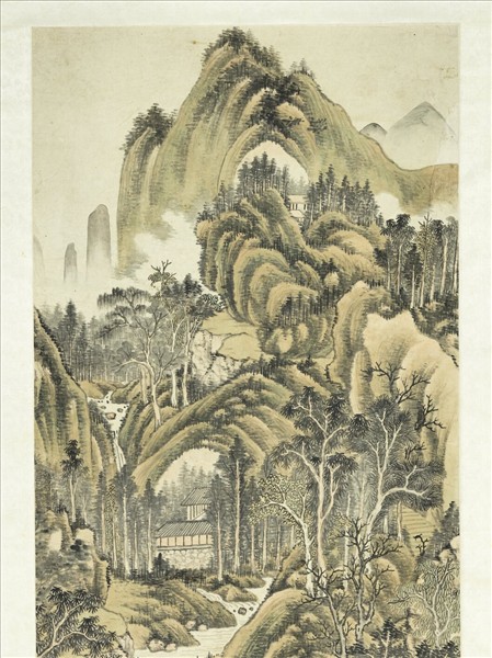 清徐來琛松陰聽瀑　軸