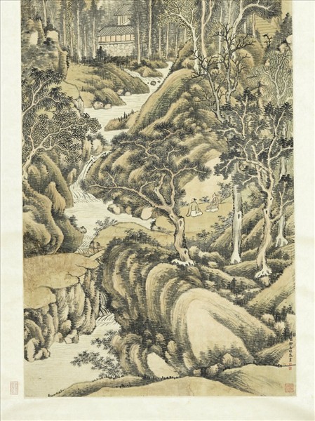 清徐來琛松陰聽瀑　軸