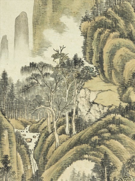 清徐來琛松陰聽瀑　軸