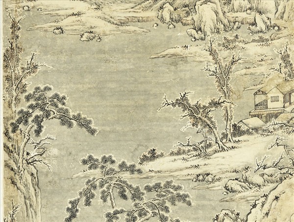 清曹樹德幽壑寒松　軸