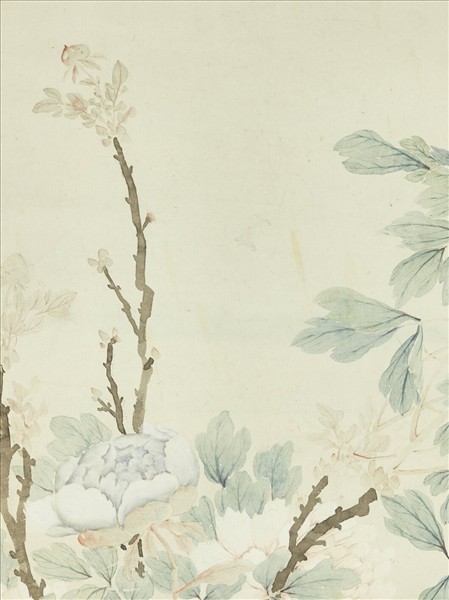 清沈振麟牡丹蘭花　軸