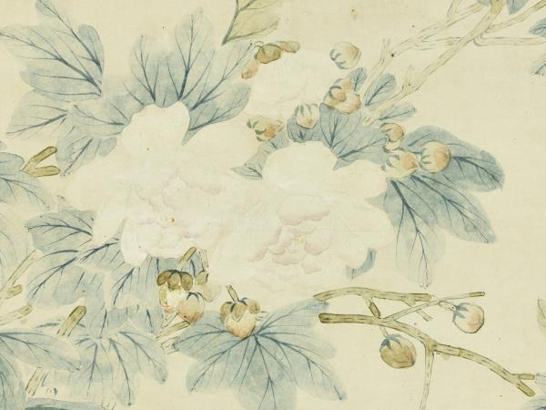 清沈振麟蓉塘立鷺　軸