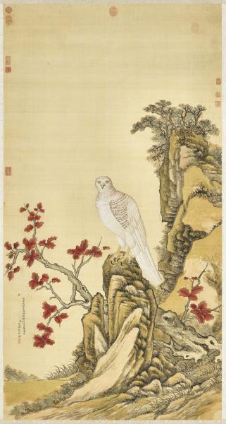 清艾啟蒙畫白鷹　軸