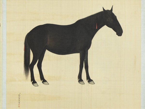 清沈振麟畫馬　軸