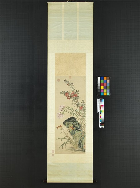 清陳舒畫天中佳卉　軸