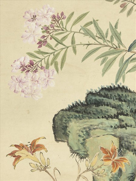 清陳舒畫天中佳卉　軸