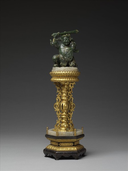 銅鍍金嵌碧玉七政寶-武將