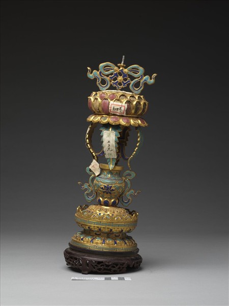 銅鍍金嵌料石八寶