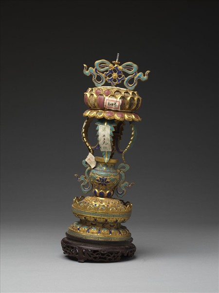 銅鍍金嵌料石八寶