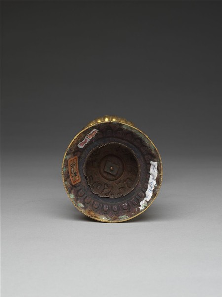 銅鍍金嵌青金石及填料七政寶（財臣）