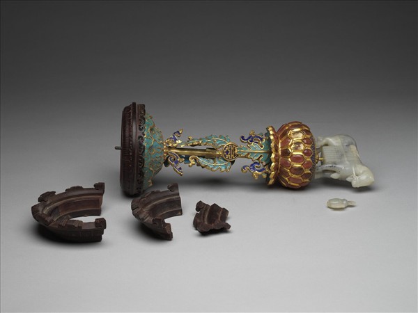 銅鍍金嵌玉七政寶（寶馬）