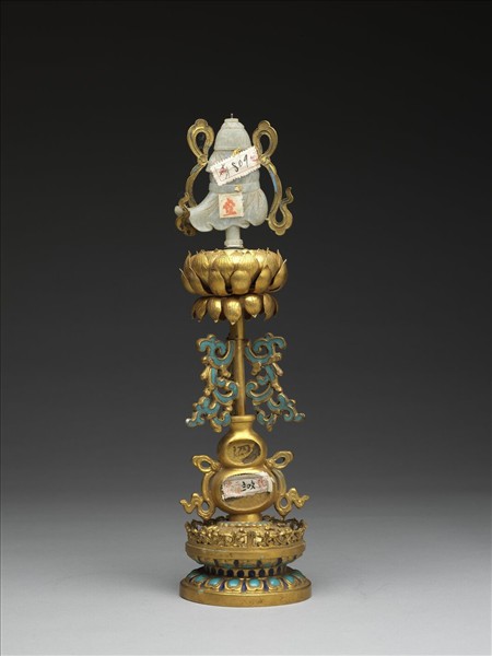 銅鍍金嵌玉及填料八寶（寶傘）