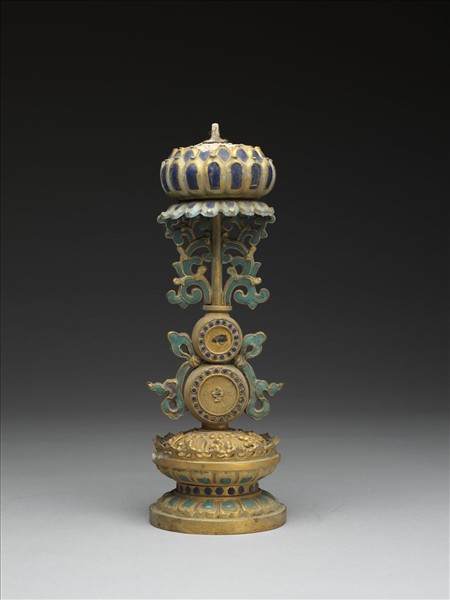 銅鍍金嵌玉及填料八寶