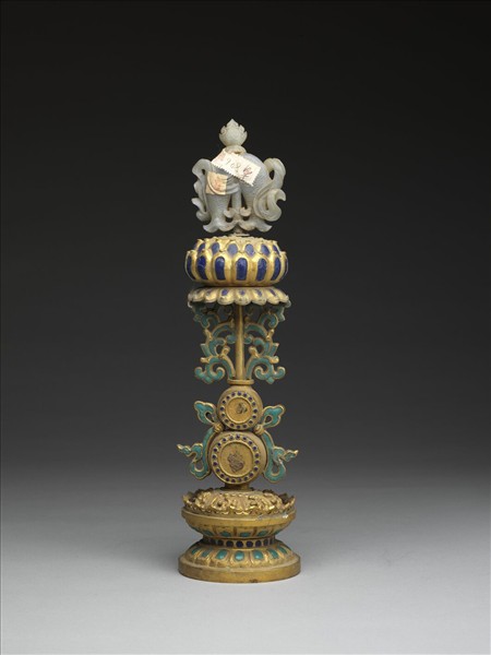 銅鍍金嵌玉及填料八寶（魚寶）