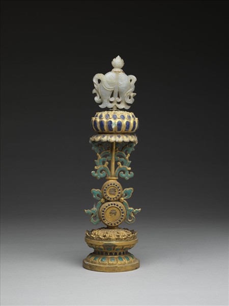 銅鍍金嵌玉及填料八寶（魚寶）