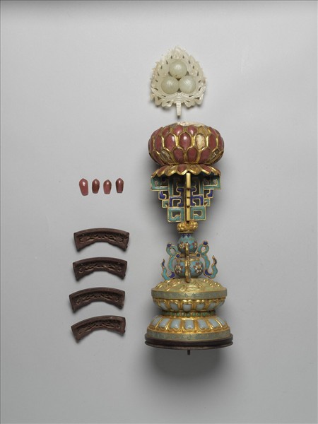 銅鍍金嵌玉七政寶（寶珠）