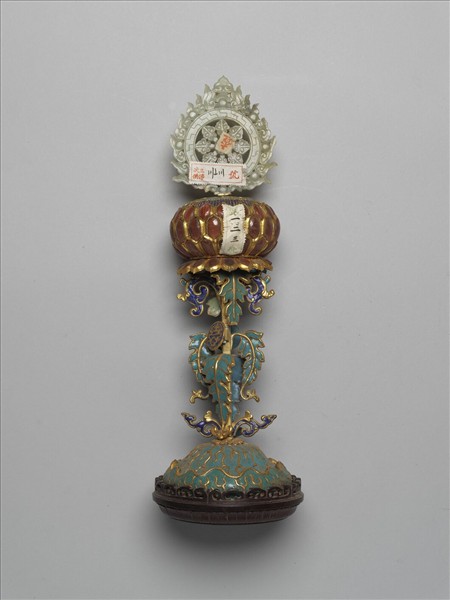 銅鍍金嵌玉七政寶（寶輪）